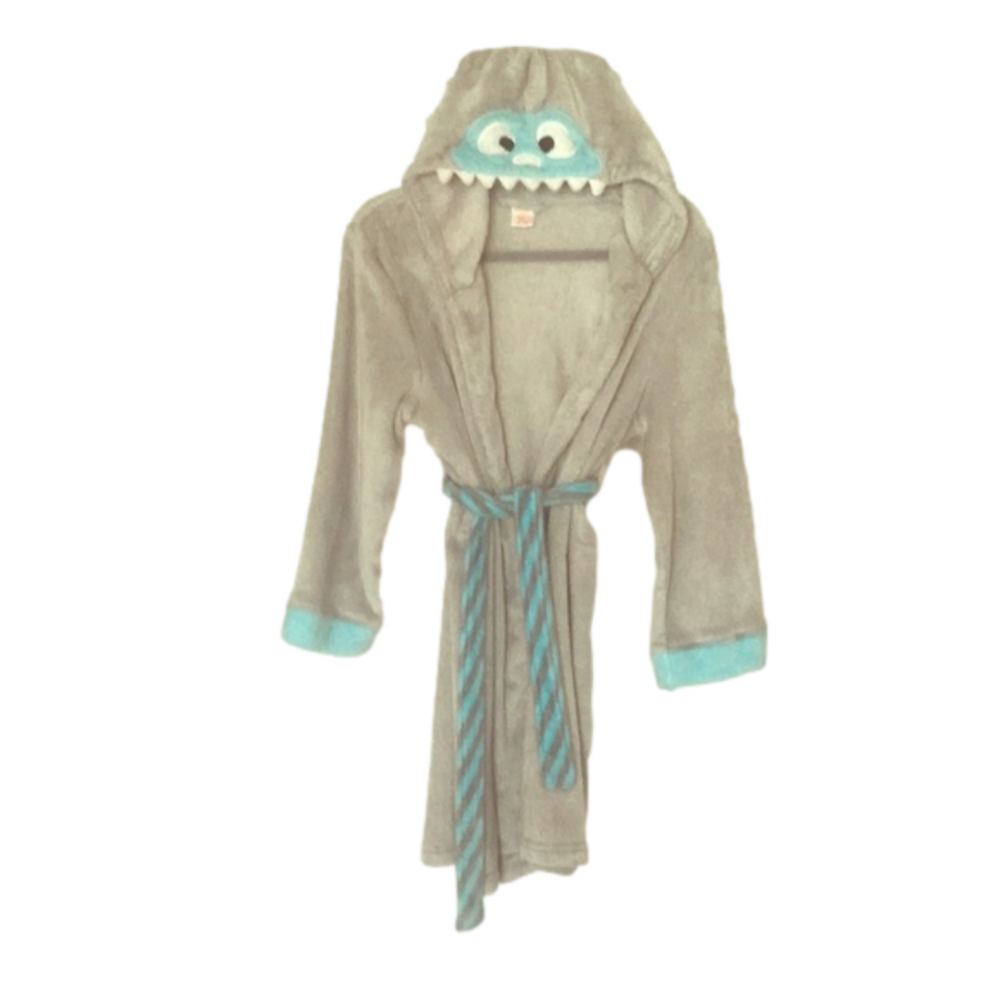 Cat & Jack Abominable Snowman Unisex Hooded Robe w Tie Like New Size L (13/14)